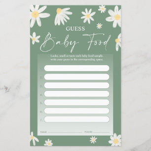 Guess Baby Food Game - Carte Baby shower marguerit