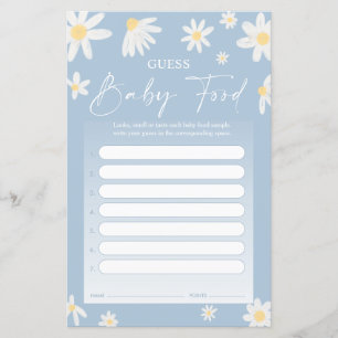 Guess Baby Food Game - Daisy Baby Shower Card