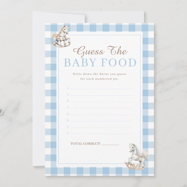 Guess Baby Food Rocking Hors Baby shower Carte de  (Devant)