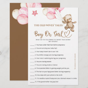 Guess Boy Or Girl tales teddy bear baby shower