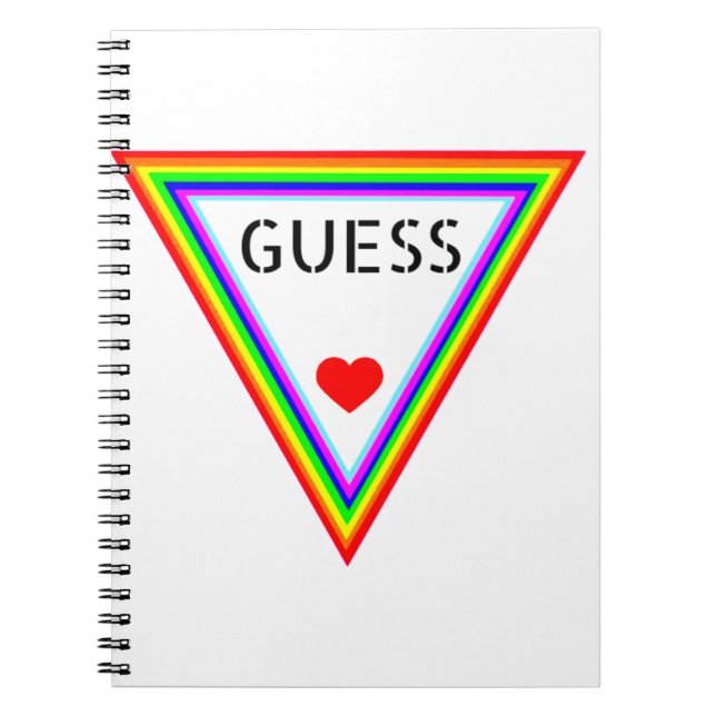 GUESS Heart Designs Regenbogenfarbenes Hemd Notebook (Front)