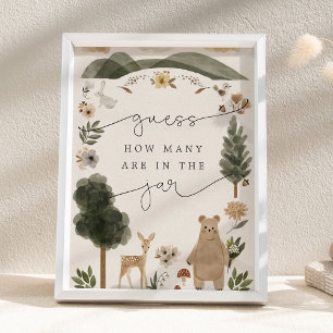 Guess How Many Are in the Jar Boho Woodland Sign
