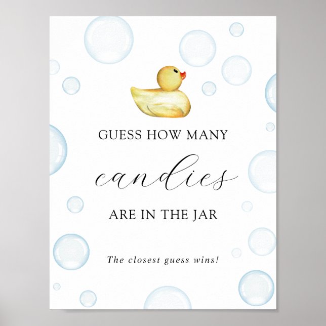 Guess How Many Are in the Jar Shower Game Poster (Front)