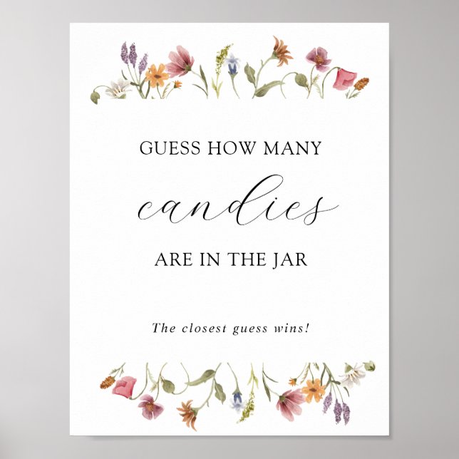 Guess How Many Are in the Jar Shower Game Poster (Front)