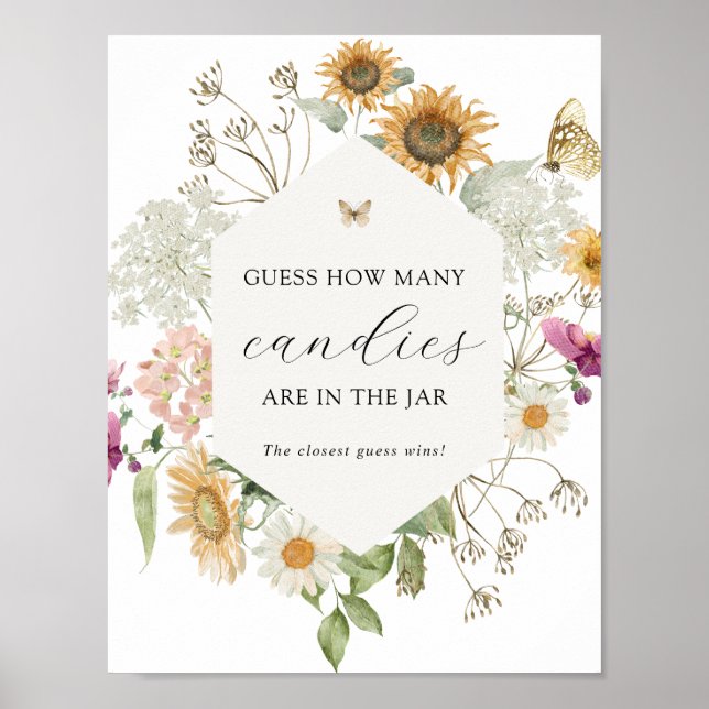 Guess How Many Are in the Jar Shower Game Poster (Front)