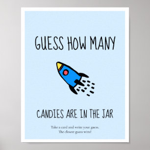 Guess how many Baby shower game Poster