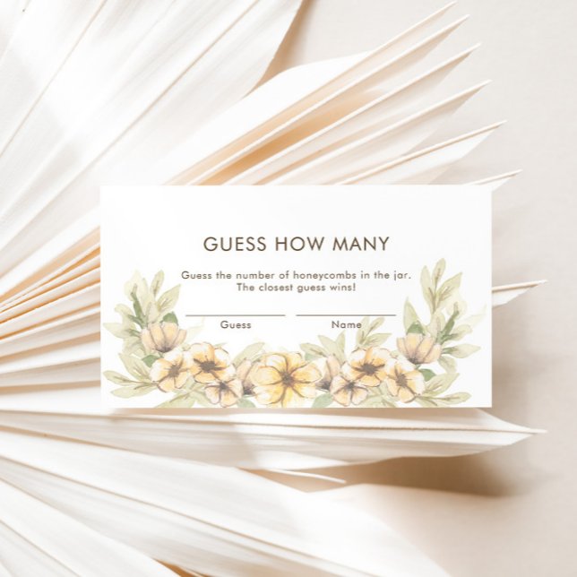 Guess How Many Candies Bumblebee Floral Game Card (Creator Uploaded)