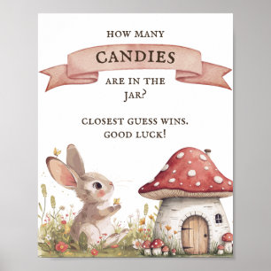Guess How Many Candies Bunny Baby Shower Poster