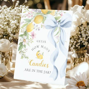 Guess How Many Candies Main Squeeze Bridal Shower Pedestal Sign