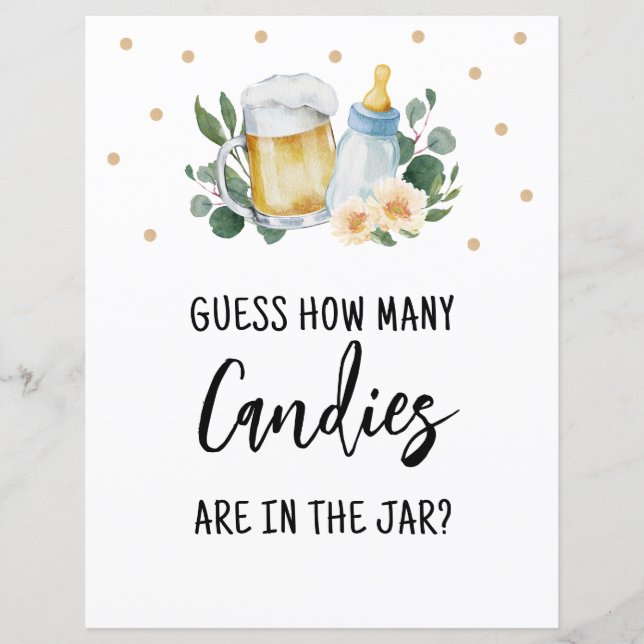 Guess How Many Candies Sign Baby Is Brewing Game (Front)