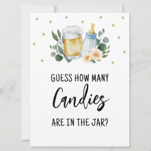 Guess How Many Candies Sign Baby Is Brewing Game Invitation