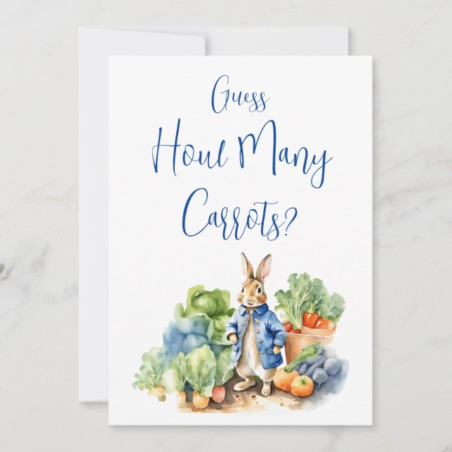 Guess how many carrots sign invitation (Front)