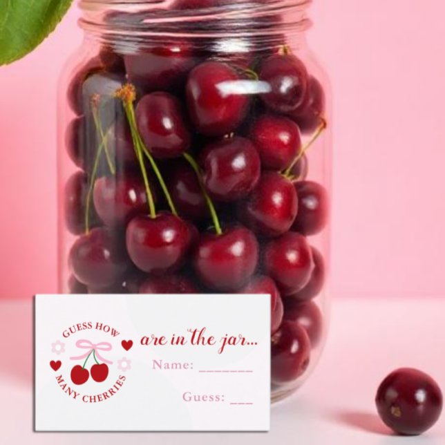 Guess How Many Cherries Bridal Shower Enclosure Card (Creator Uploaded)