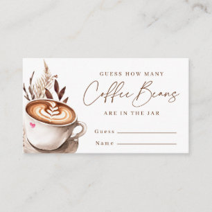 Guess How Many Coffee Beans are in the Jar Game Enclosure Card