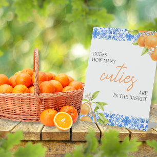 Guess How Many Cuties   Baby Shower Game Pedestal Sign