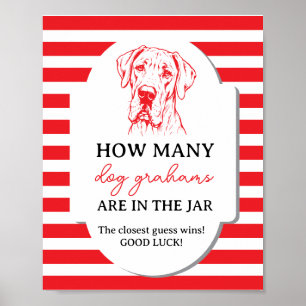 Guess How Many Dog Grahams Dane Show Game Sign