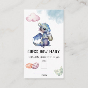 Guess How Many Dragon Eggs Baby Shower Game Enclosure Card