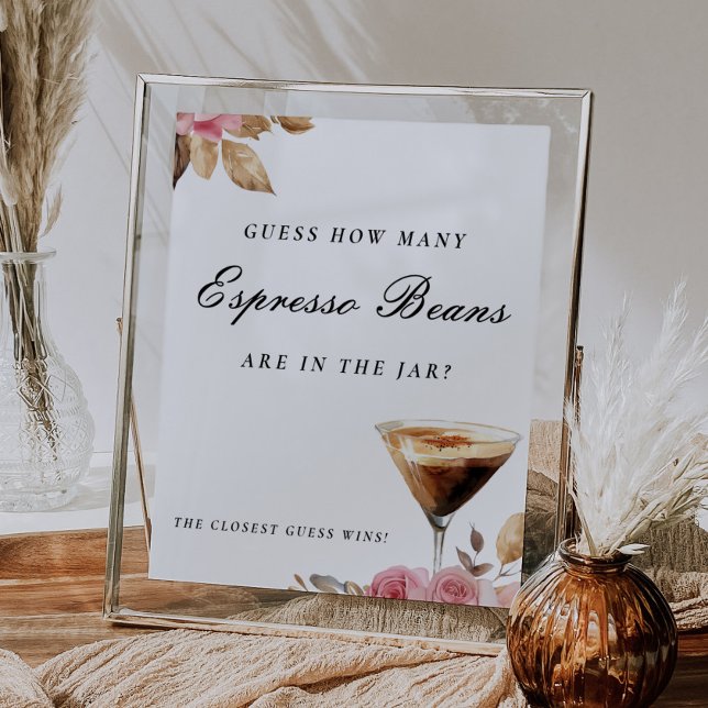 Guess How Many Espresso Beans Bridal Shower Sign (Creator Uploaded)