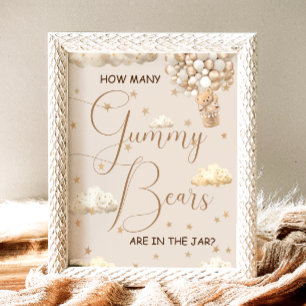 Guess How Many Gummy Bears Baby Shower Game  Poster