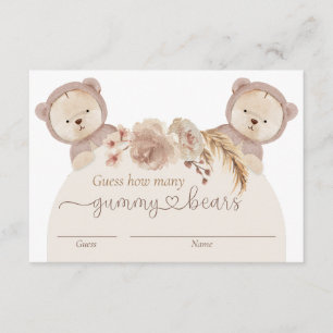 Guess How Many Gummy Bears Twins Game Ticket Enclosure Card