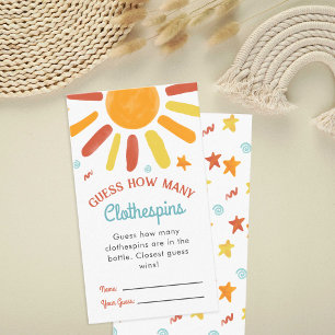 Guess How Many Here Comes The Son Baby Shower Enclosure Card