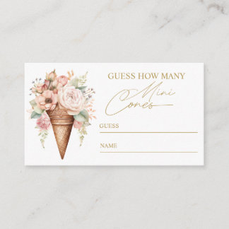 Guess How Many Ice Cream Bridal Shower Game Cards