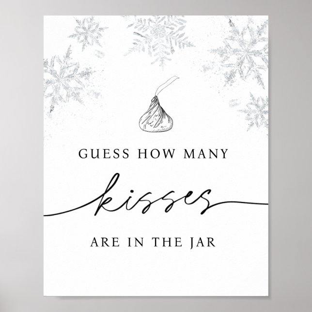 Guess How Many Kisses are in the Jar Snowflake Poster (Front)