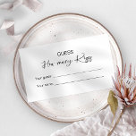 Guess How Many Kisses Bridal Game Enclosure Card<br><div class="desc">A simple,  chic calligraphy bridal shower 'How Many Kisses?' card.</div>