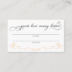 Guess How Many Kisses Bridal Shower Game Card