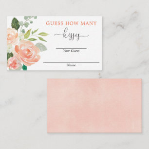 Guess how many kisses cards peach greenery