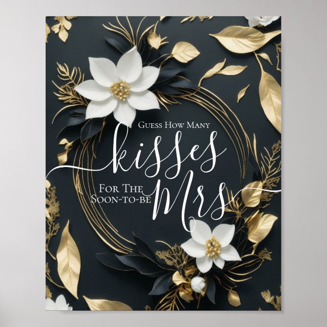 Guess How Many Kisses For Soon-to-be Mr Mrs Bridal Poster (Front)