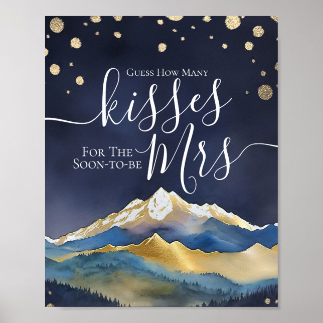 Guess How Many Kisses For Soon-to-be Mr Mrs Bridal Poster (Front)