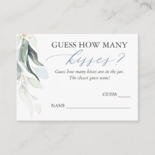 Guess How Many Kisses Greenery Game Cards