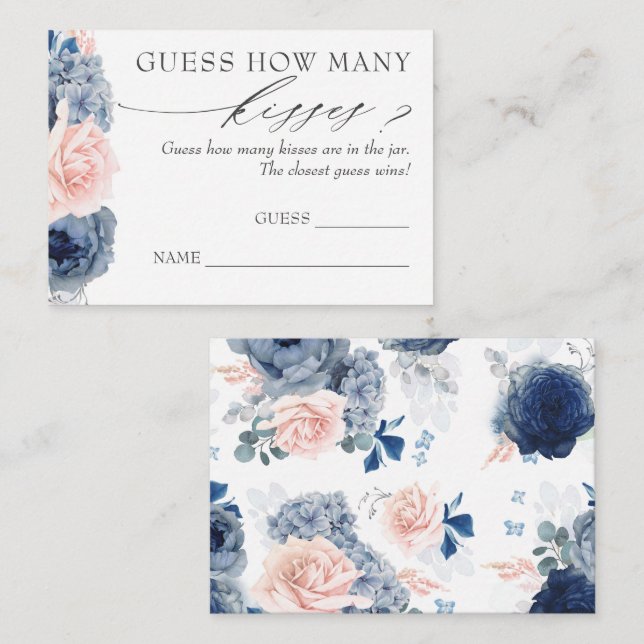 Guess How Many Kisses Pampas Grass Game Cards (Front/Back)