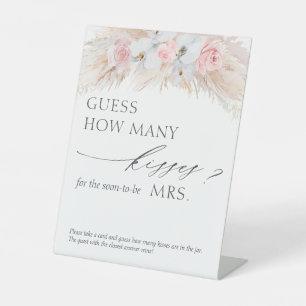 Guess How Many Kisses Pampas Grass Game Pedestal S Sign
