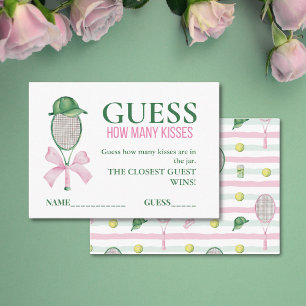 Guess How Many Kisses Tennis Bridal Shower Game  Enclosure Card