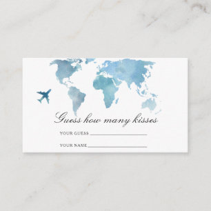 Guess how many kisses Travel bridal shower Enclosure Card