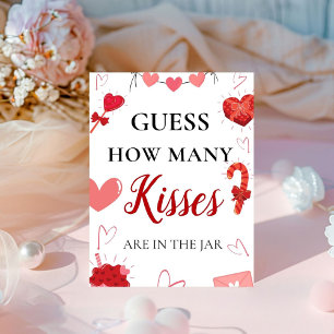 Guess how many Kisses valentine Baby shower Sign