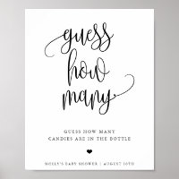 Guess How Many Minimalist Calligraphy Game Display