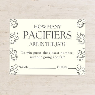 Guess How Many Pacifiers Baby Shower Game Enclosure Card