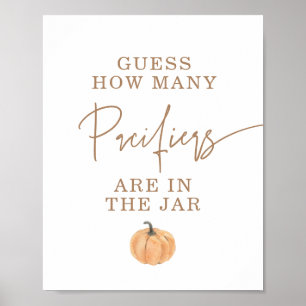 Guess How Many Pacifiers Baby Shower Game  Poster