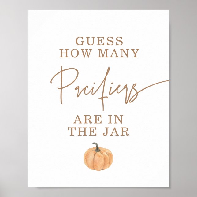 Guess How Many Pacifiers Baby Shower Game  Poster (Front)