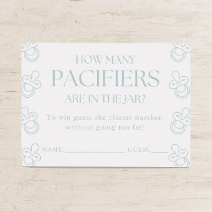 Guess How Many Pacifiers Boy Baby Shower Game Enclosure Card