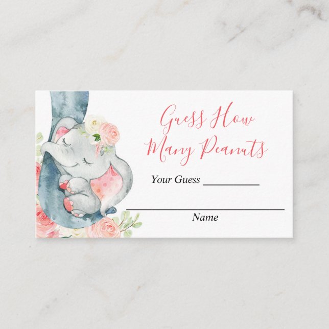 Guess how many peanuts cards inserts baby shower (Front)