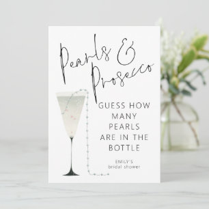 Guess How Many Pearls Prosecco Bridal Shower Game Invitation