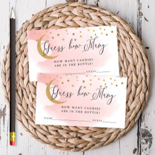 Guess How Many Pink Over the Moon Guess Card