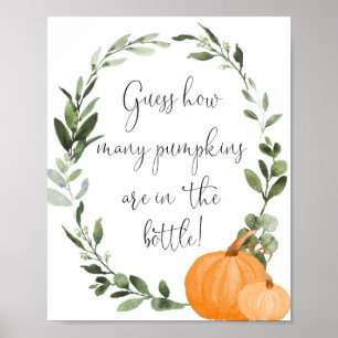 Guess how many pumpkins are in the bottle sign