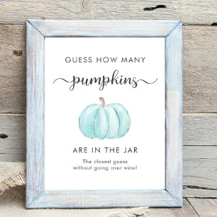 Guess How Many Pumpkins Baby Shower Game Poster