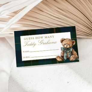 Guess How Many Teddy Grahams Baby Shower Game Enclosure Card