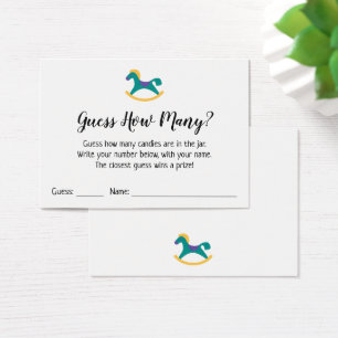 Guess How Many? White w/ Rocking Horse Game Card